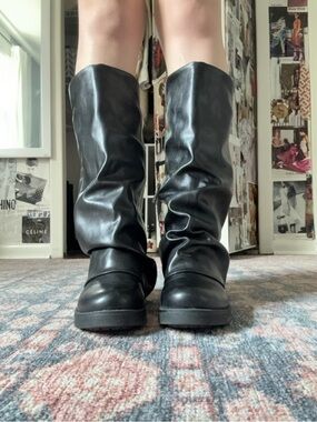 Women's Black Over-the-Knee Slouch Boots